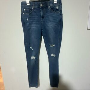 Torrid Jeans 12R Bombshell Skinny Premium Stretch Blue Distressed Denim